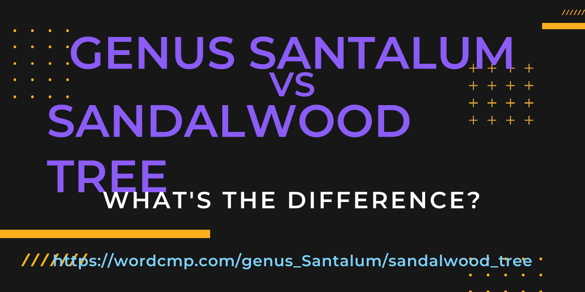 Difference between genus Santalum and sandalwood tree