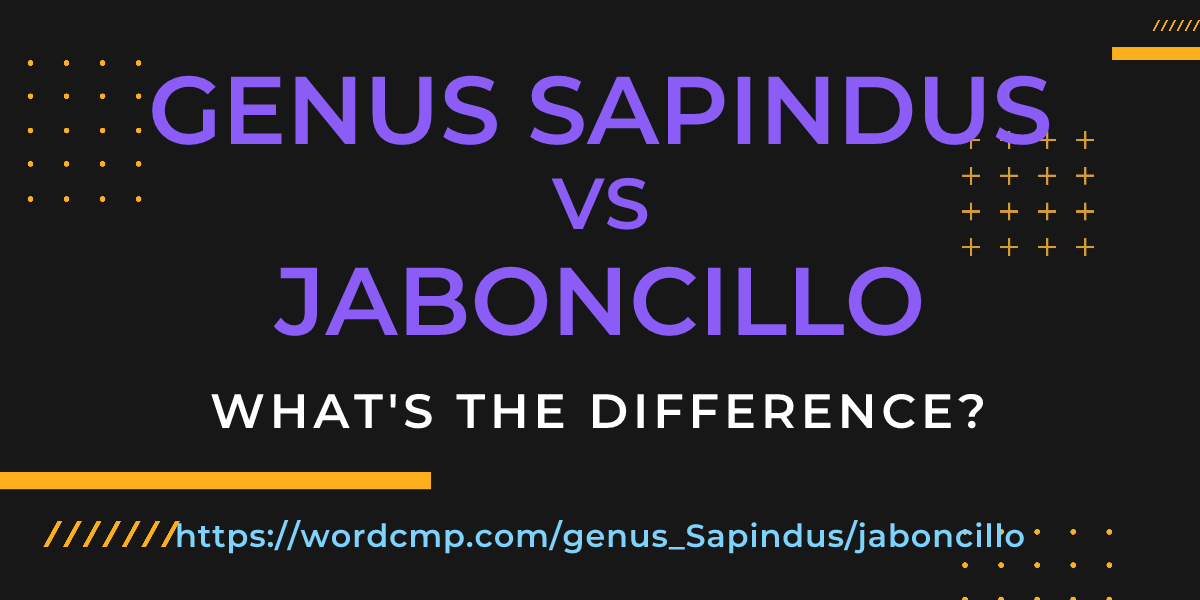 Difference between genus Sapindus and jaboncillo