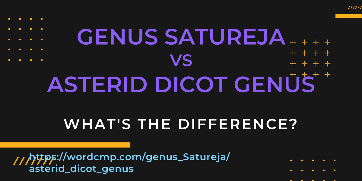 Difference between genus Satureja and asterid dicot genus