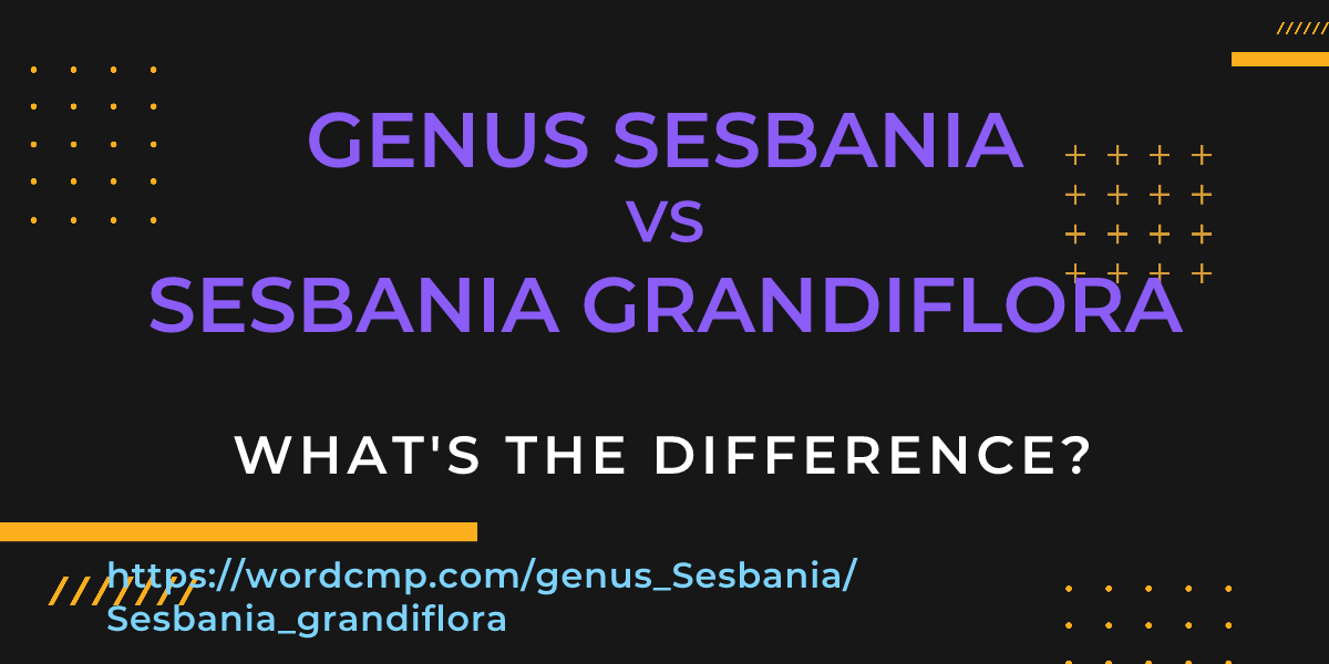 Difference between genus Sesbania and Sesbania grandiflora