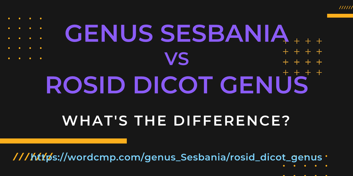 Difference between genus Sesbania and rosid dicot genus