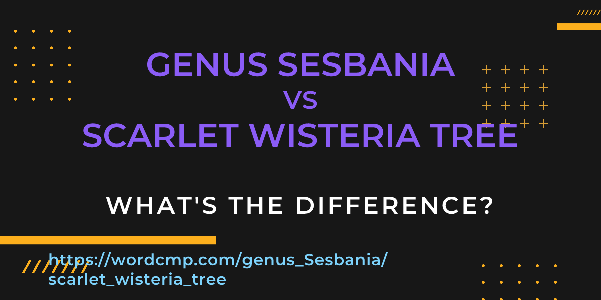 Difference between genus Sesbania and scarlet wisteria tree