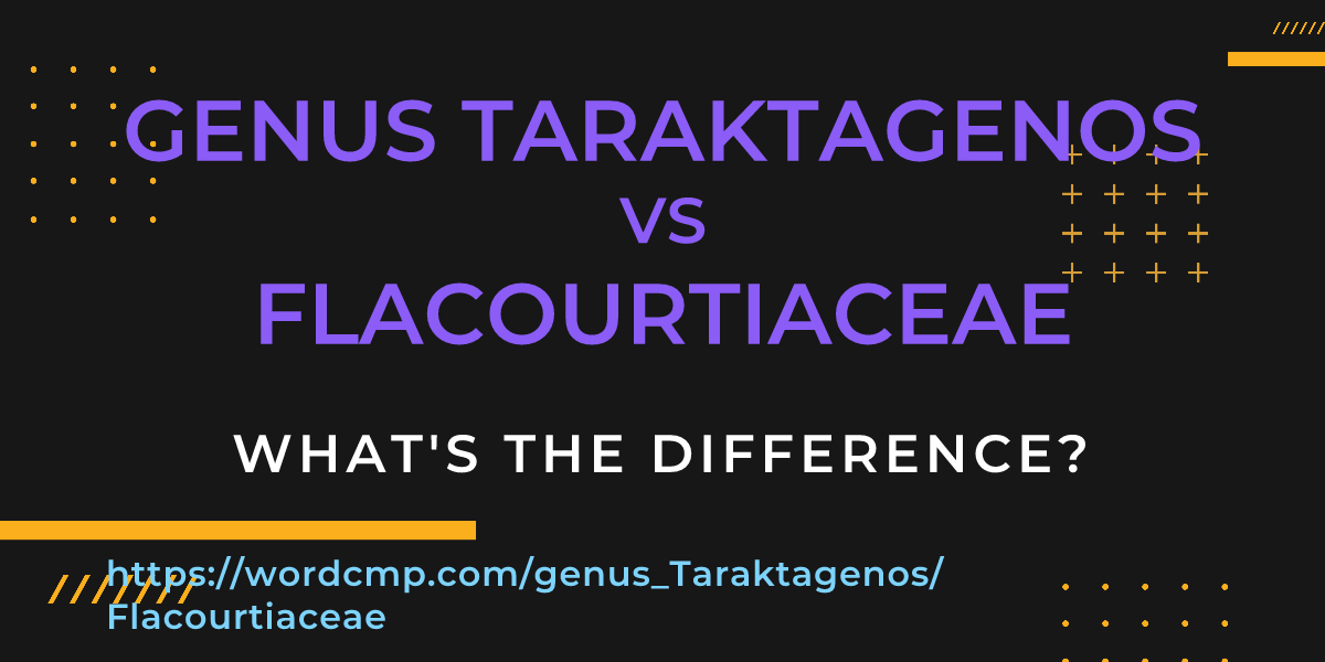 Difference between genus Taraktagenos and Flacourtiaceae