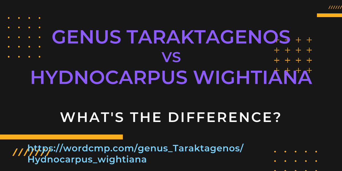 Difference between genus Taraktagenos and Hydnocarpus wightiana