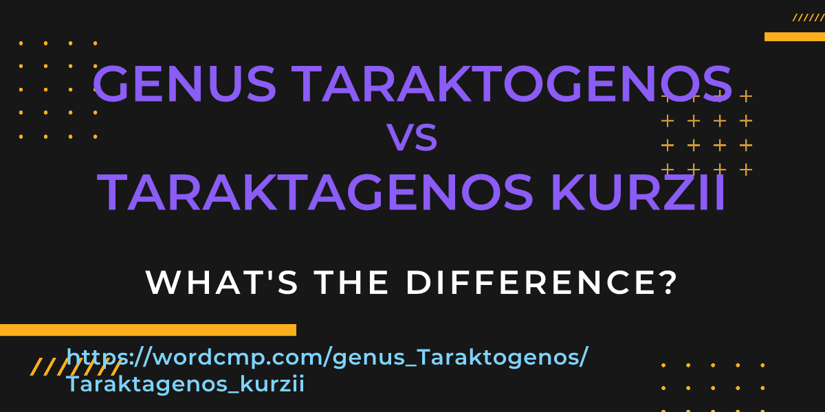Difference between genus Taraktogenos and Taraktagenos kurzii
