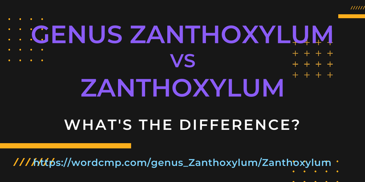 Difference between genus Zanthoxylum and Zanthoxylum