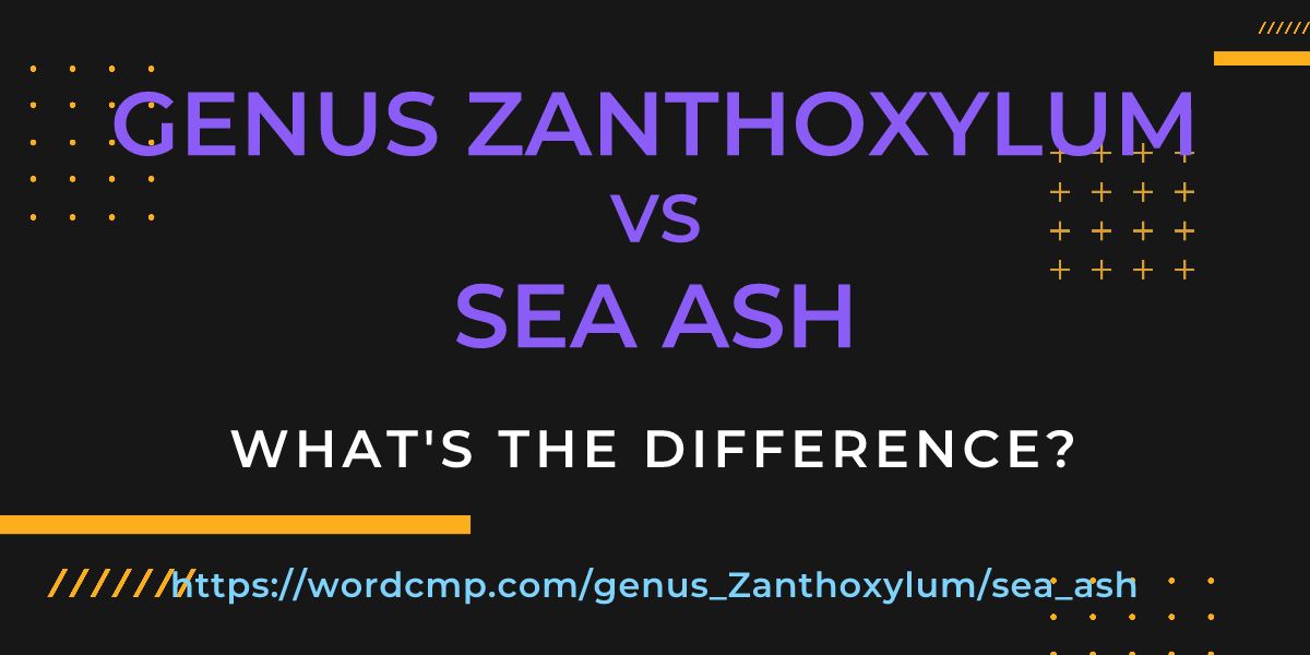 Difference between genus Zanthoxylum and sea ash