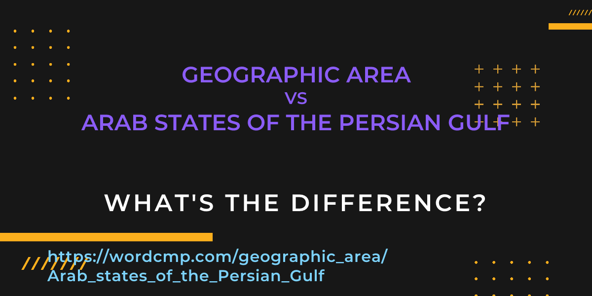 Difference between geographic area and Arab states of the Persian Gulf