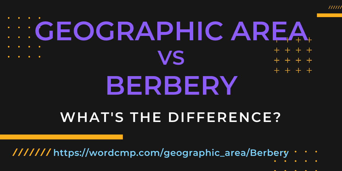 Difference between geographic area and Berbery