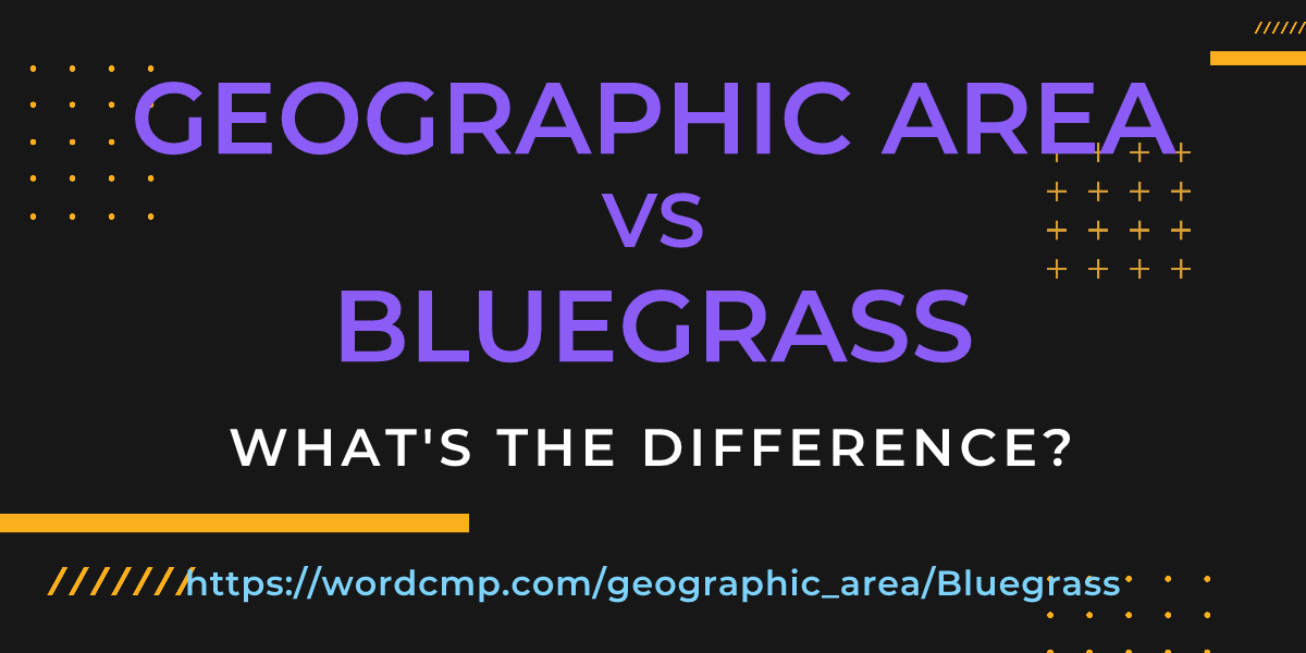 Difference between geographic area and Bluegrass