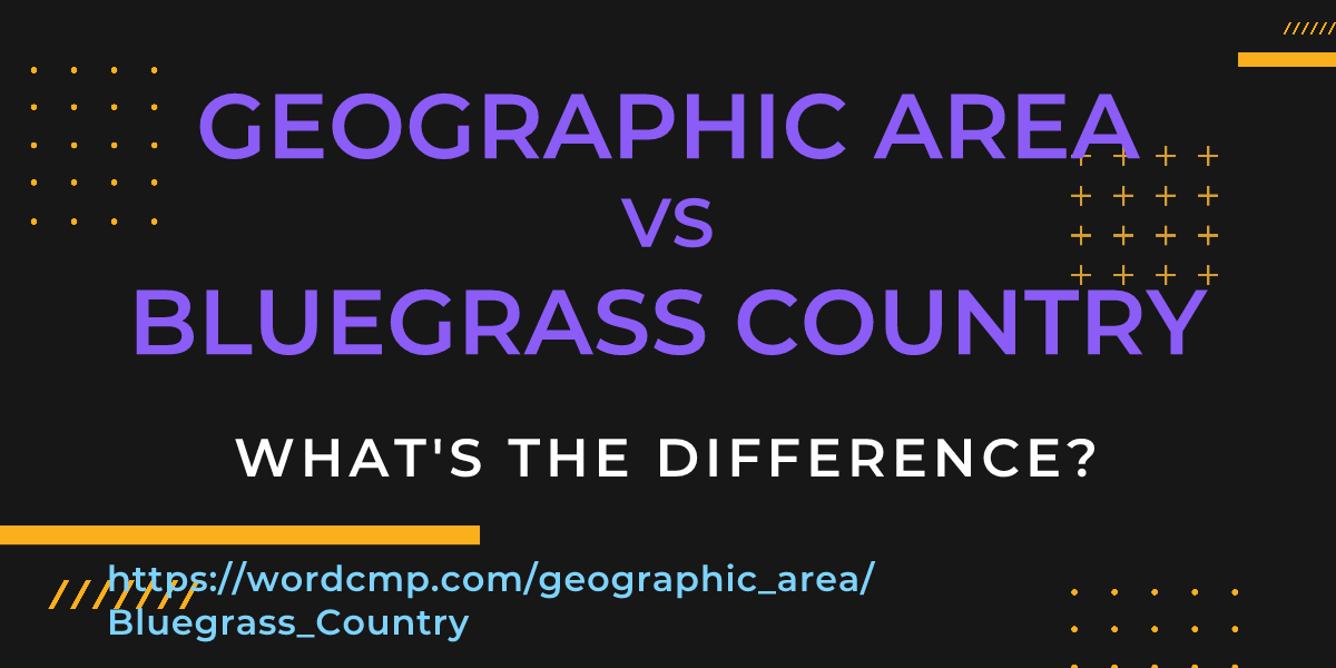 Difference between geographic area and Bluegrass Country