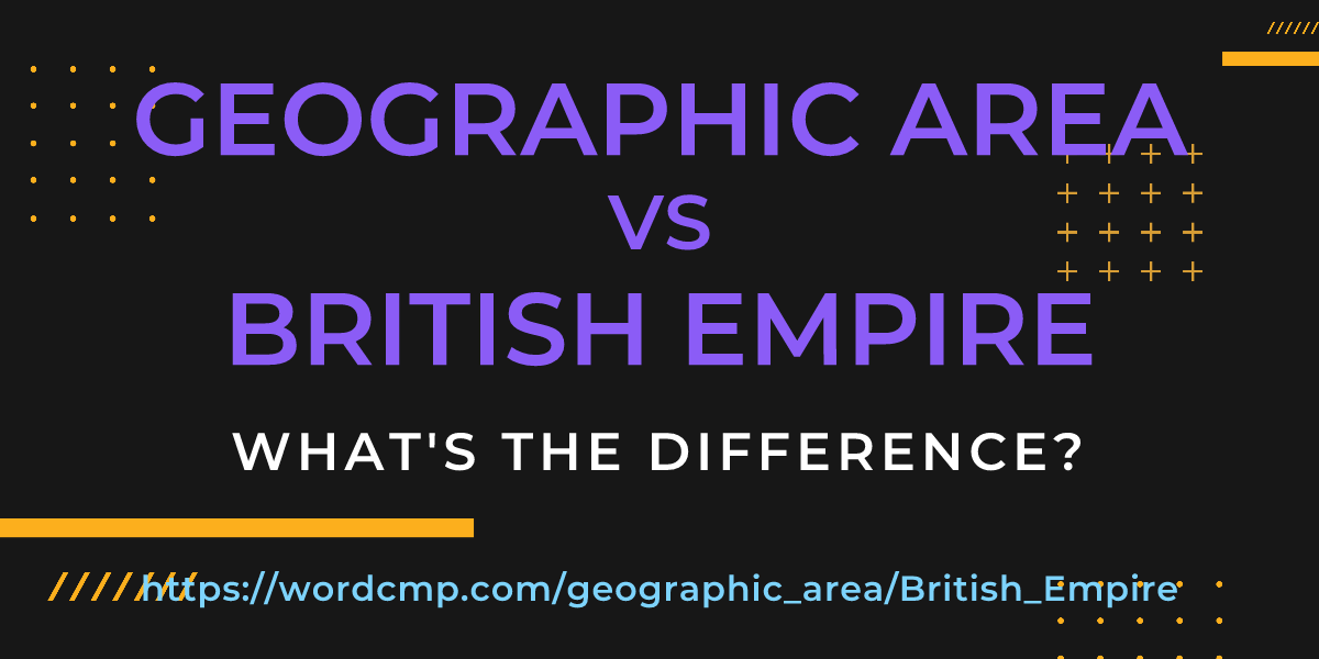 Difference between geographic area and British Empire