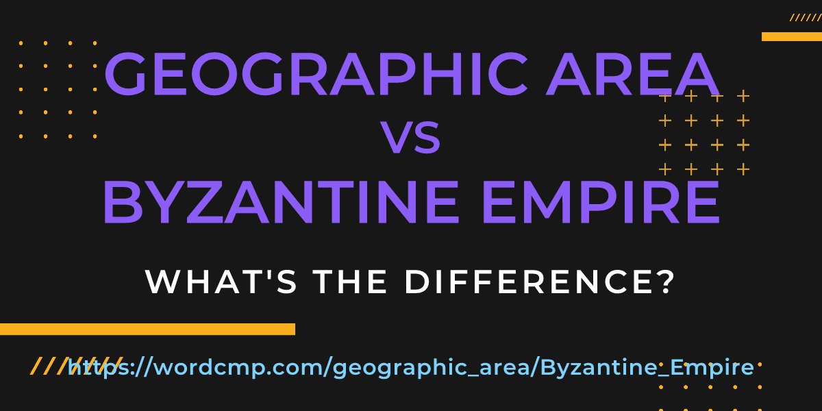 Difference between geographic area and Byzantine Empire