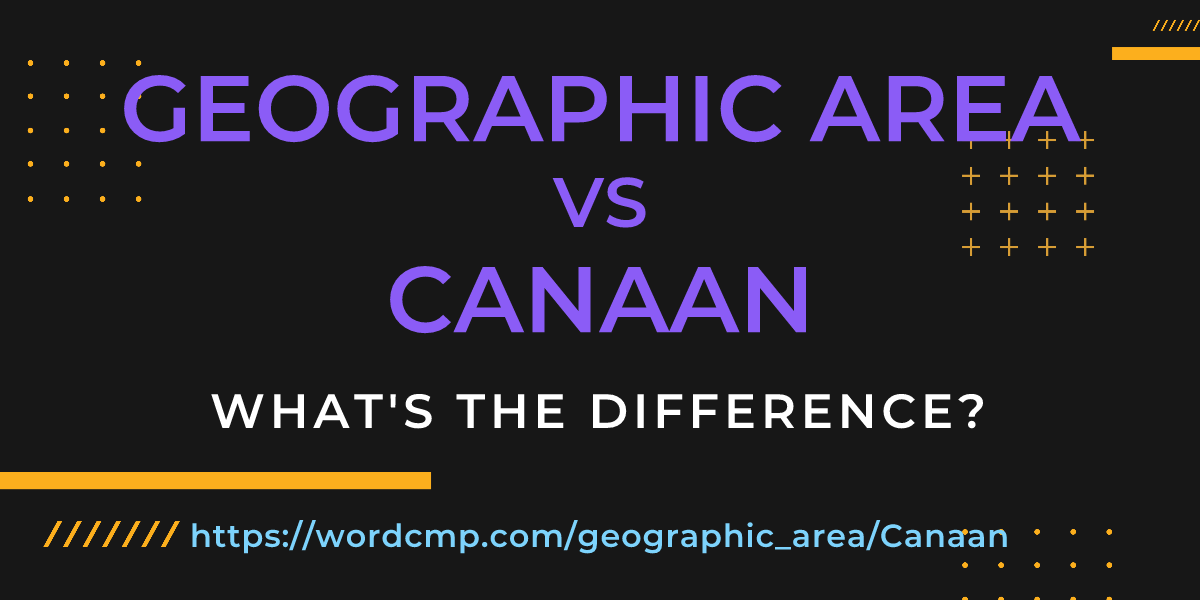 Difference between geographic area and Canaan