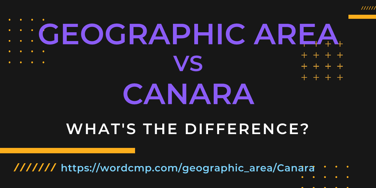 Difference between geographic area and Canara