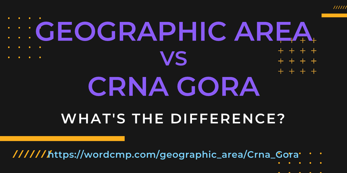 Difference between geographic area and Crna Gora