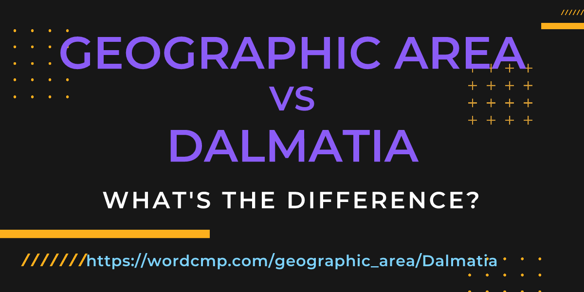 Difference between geographic area and Dalmatia