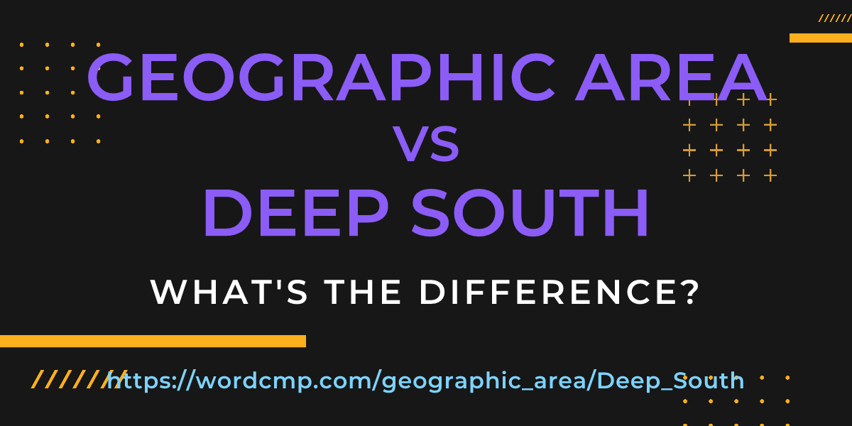 Difference between geographic area and Deep South