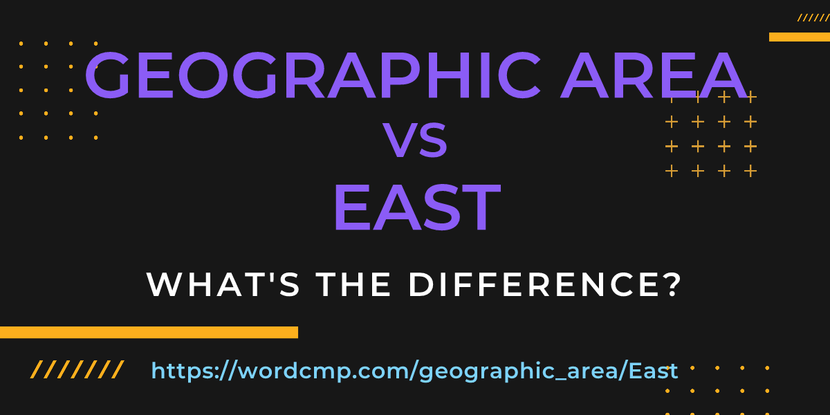 Difference between geographic area and East