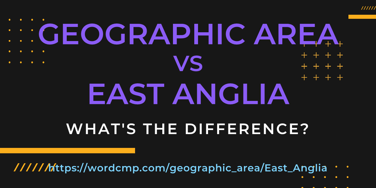 Difference between geographic area and East Anglia