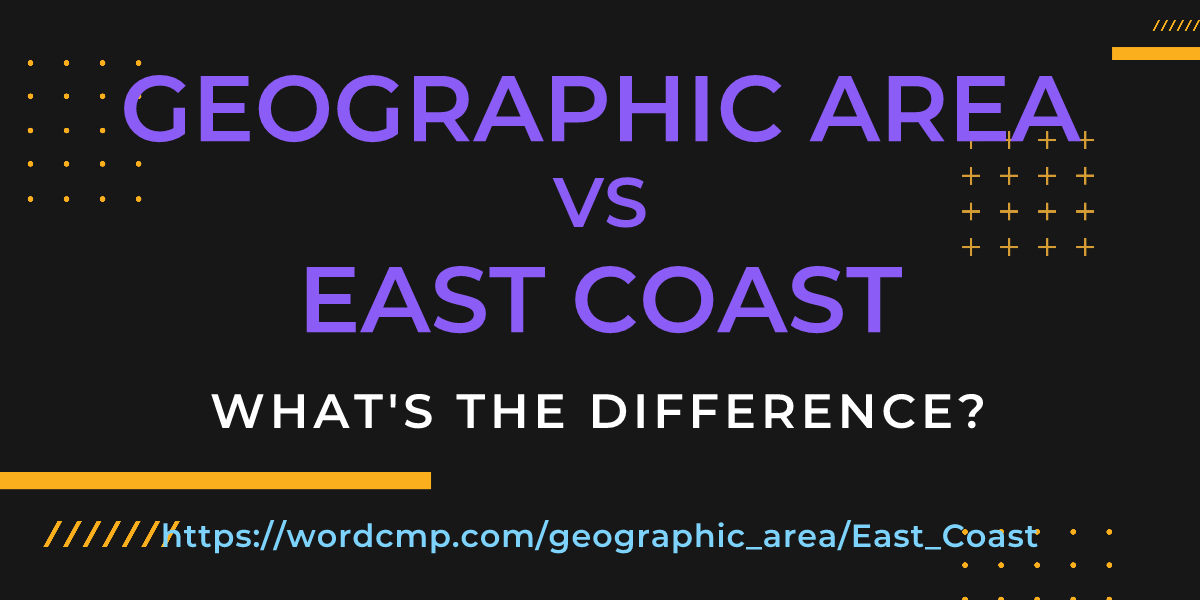 Difference between geographic area and East Coast