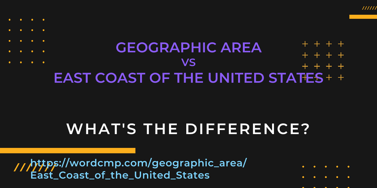Difference between geographic area and East Coast of the United States