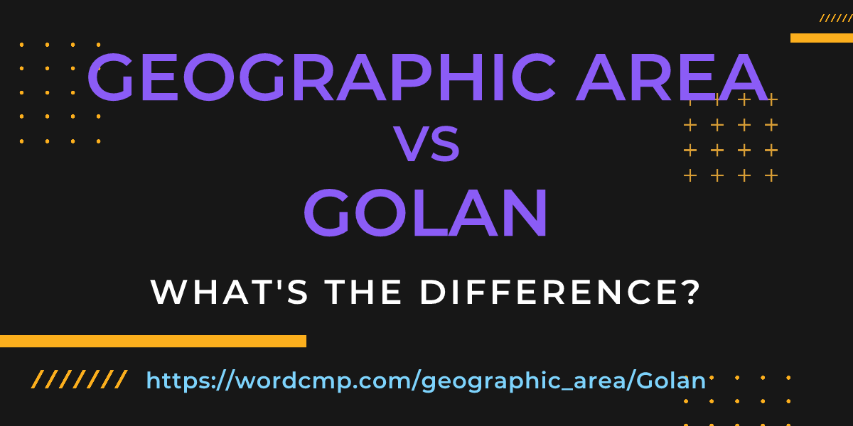 Difference between geographic area and Golan