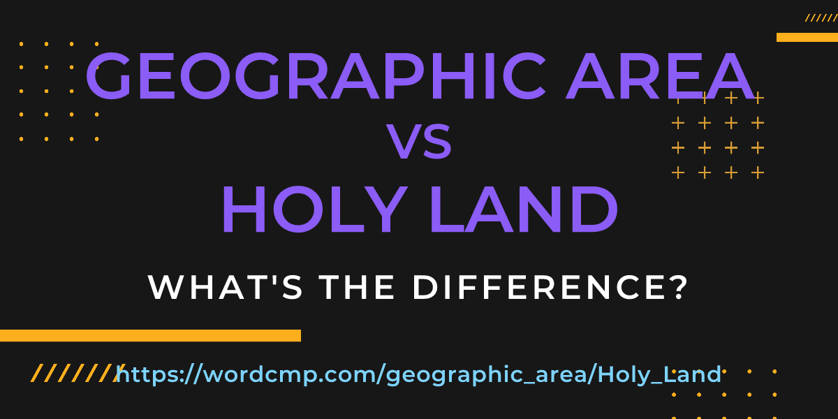 Difference between geographic area and Holy Land