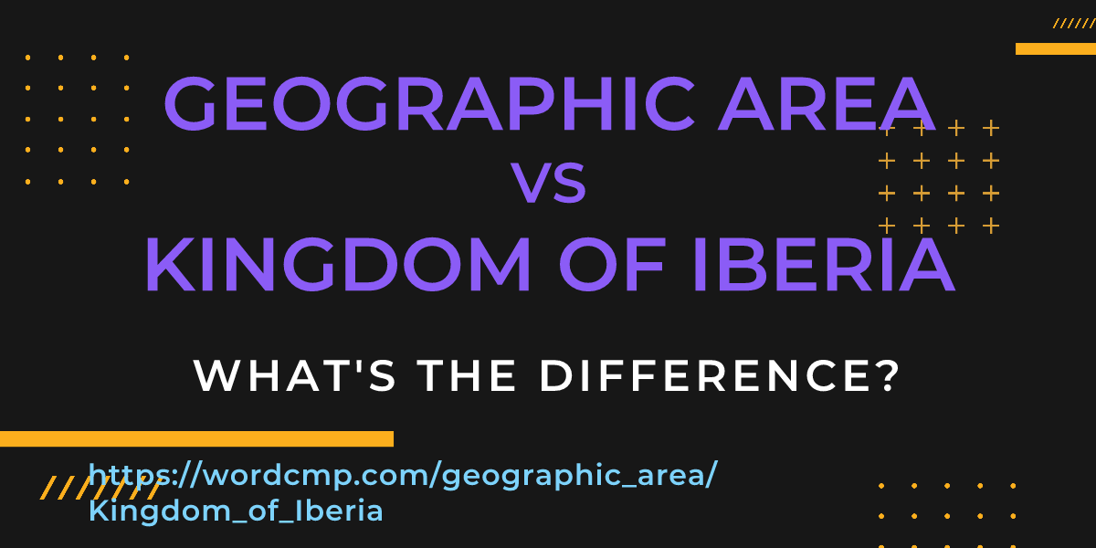 Difference between geographic area and Kingdom of Iberia