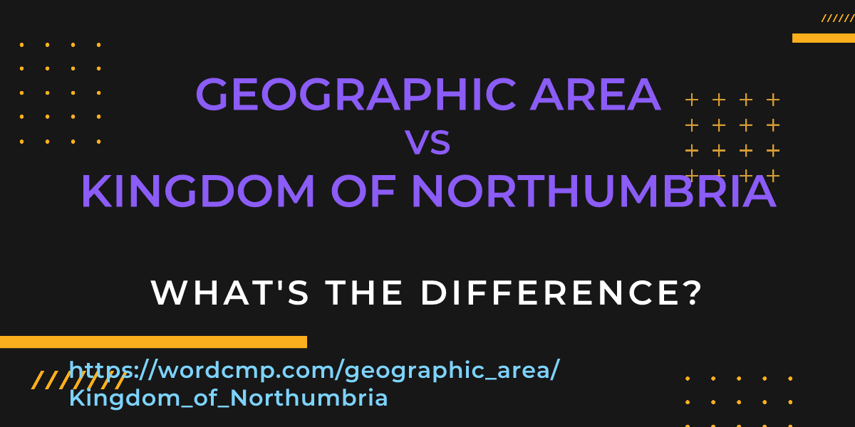 Difference between geographic area and Kingdom of Northumbria