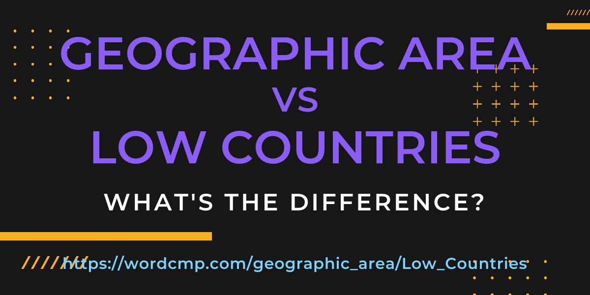 Difference between geographic area and Low Countries