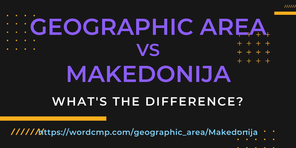 Difference between geographic area and Makedonija
