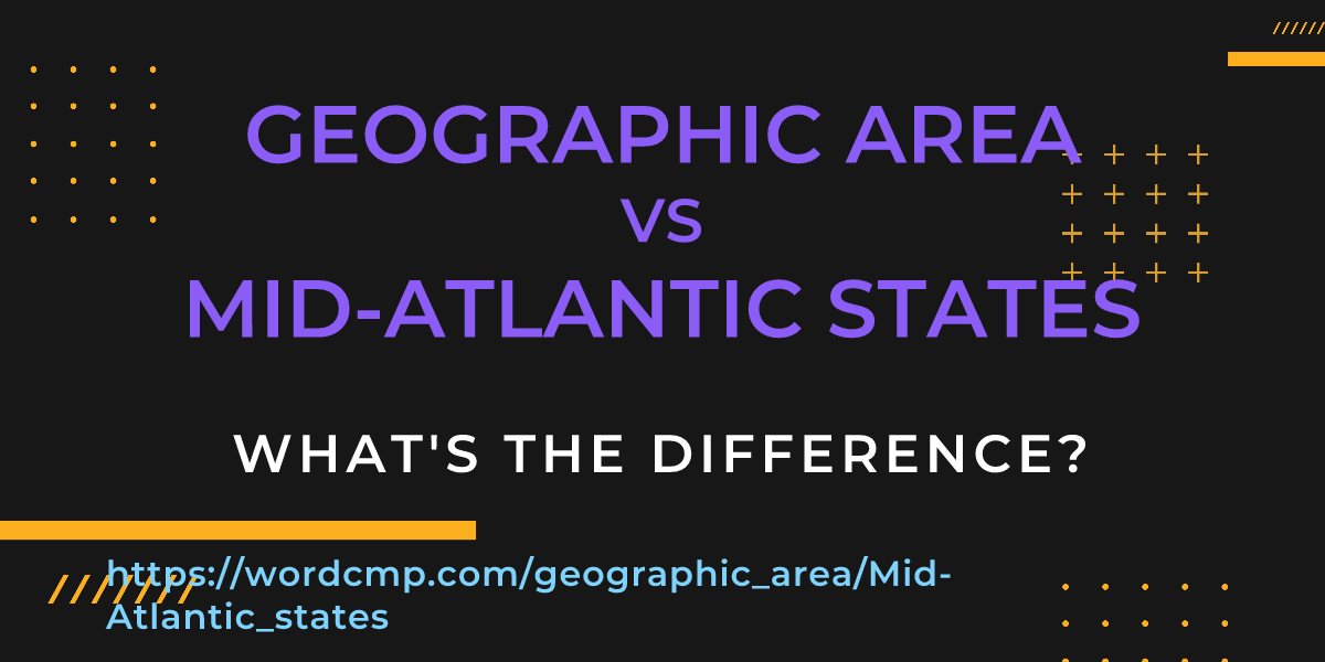 Difference between geographic area and Mid-Atlantic states