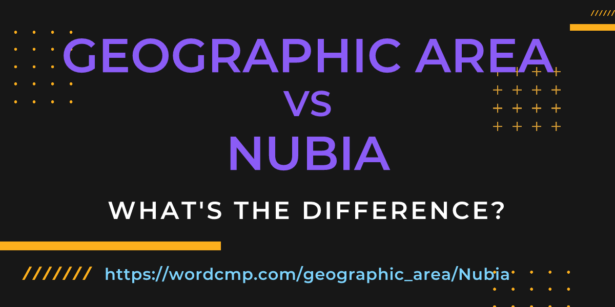 Difference between geographic area and Nubia