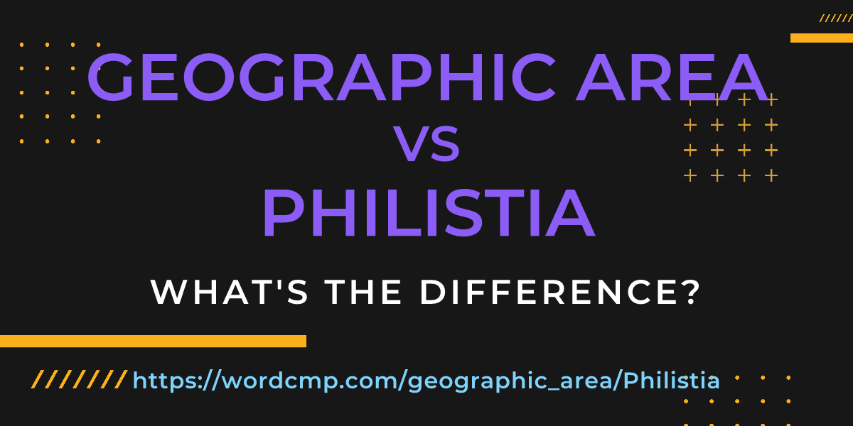 Difference between geographic area and Philistia