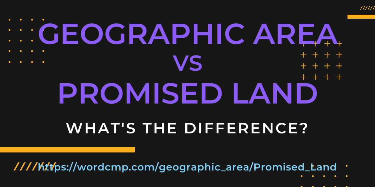 Difference between geographic area and Promised Land
