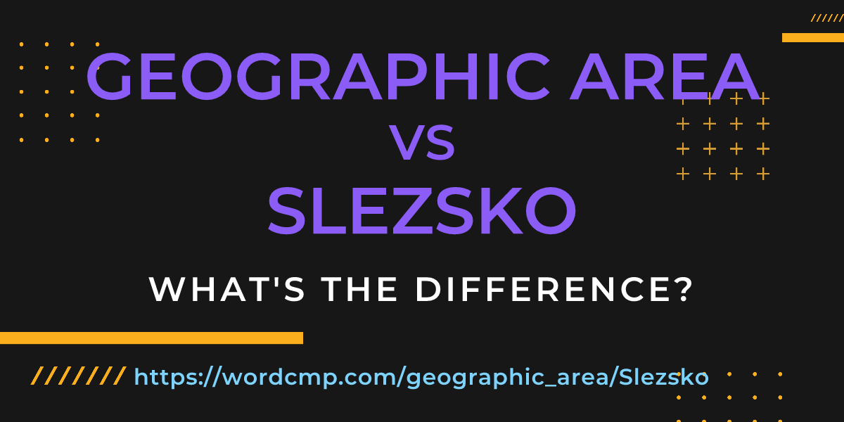 Difference between geographic area and Slezsko