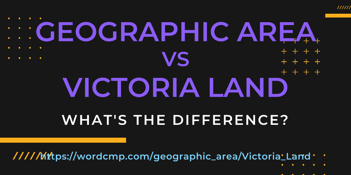 Difference between geographic area and Victoria Land