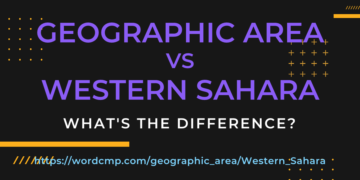 Difference between geographic area and Western Sahara