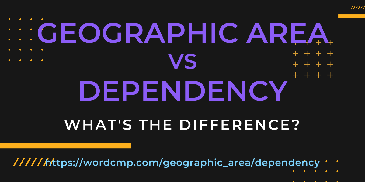 Difference between geographic area and dependency