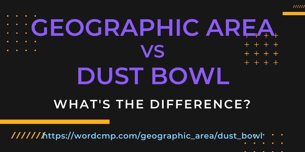 Difference between geographic area and dust bowl