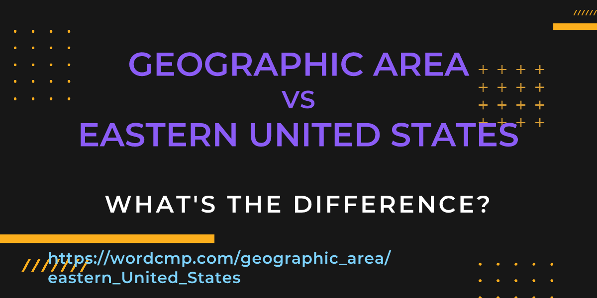 Difference between geographic area and eastern United States
