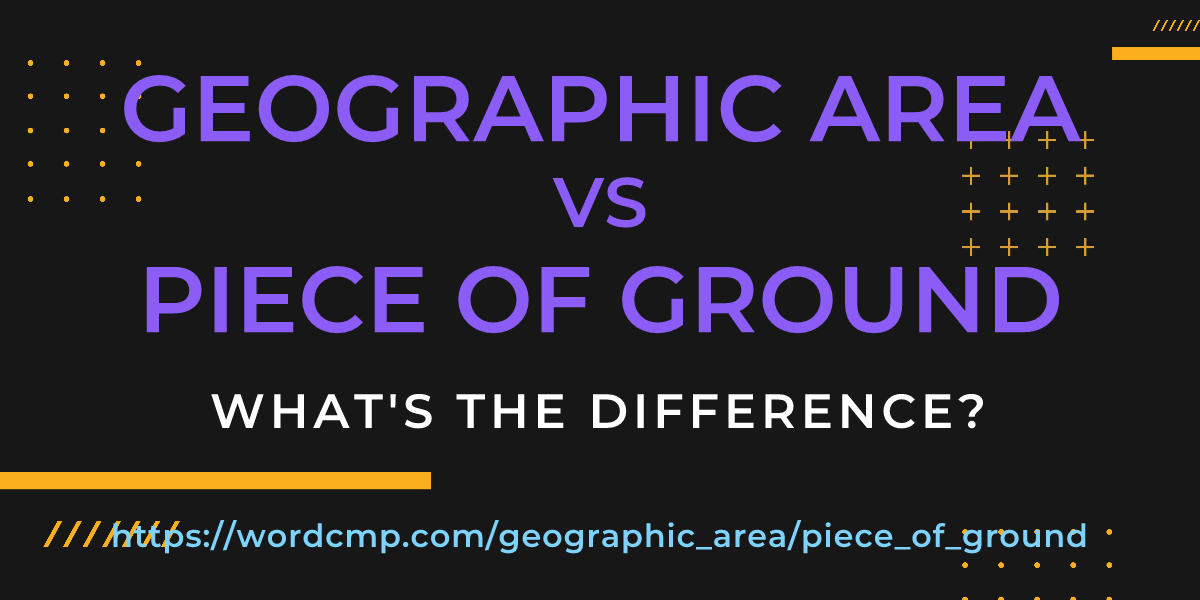 Difference between geographic area and piece of ground