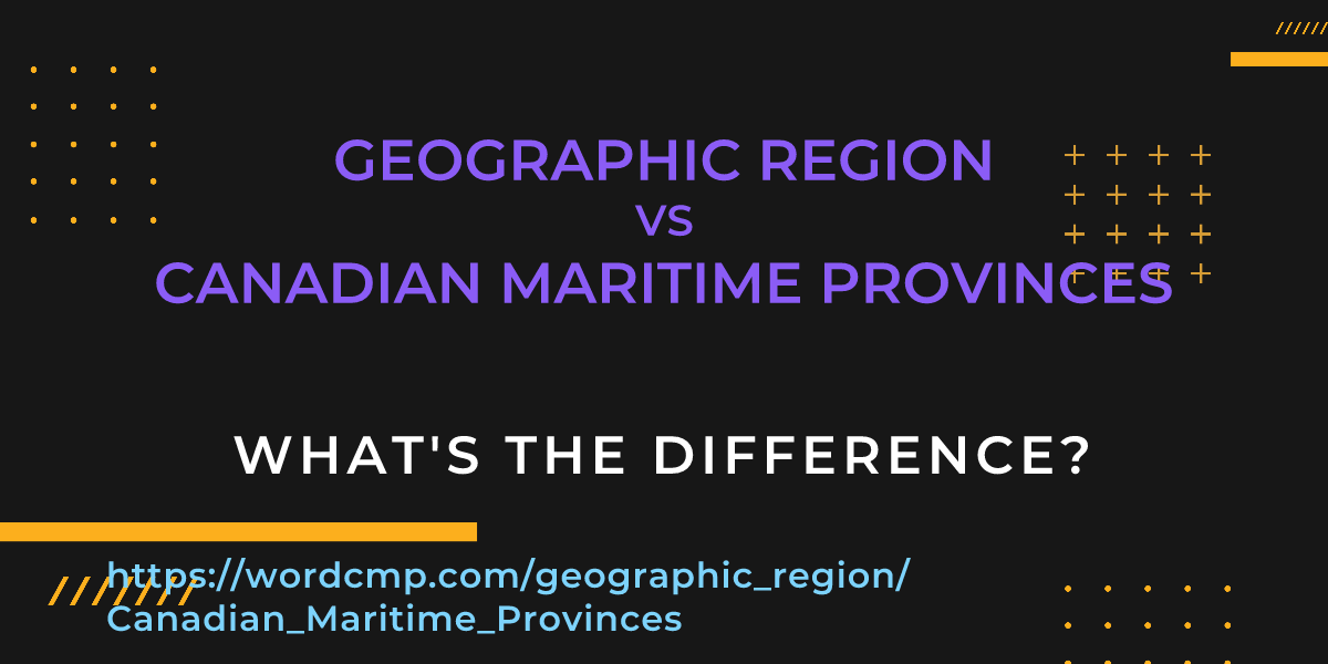 Difference between geographic region and Canadian Maritime Provinces