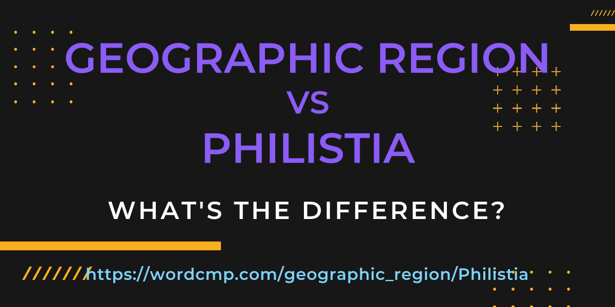 Difference between geographic region and Philistia