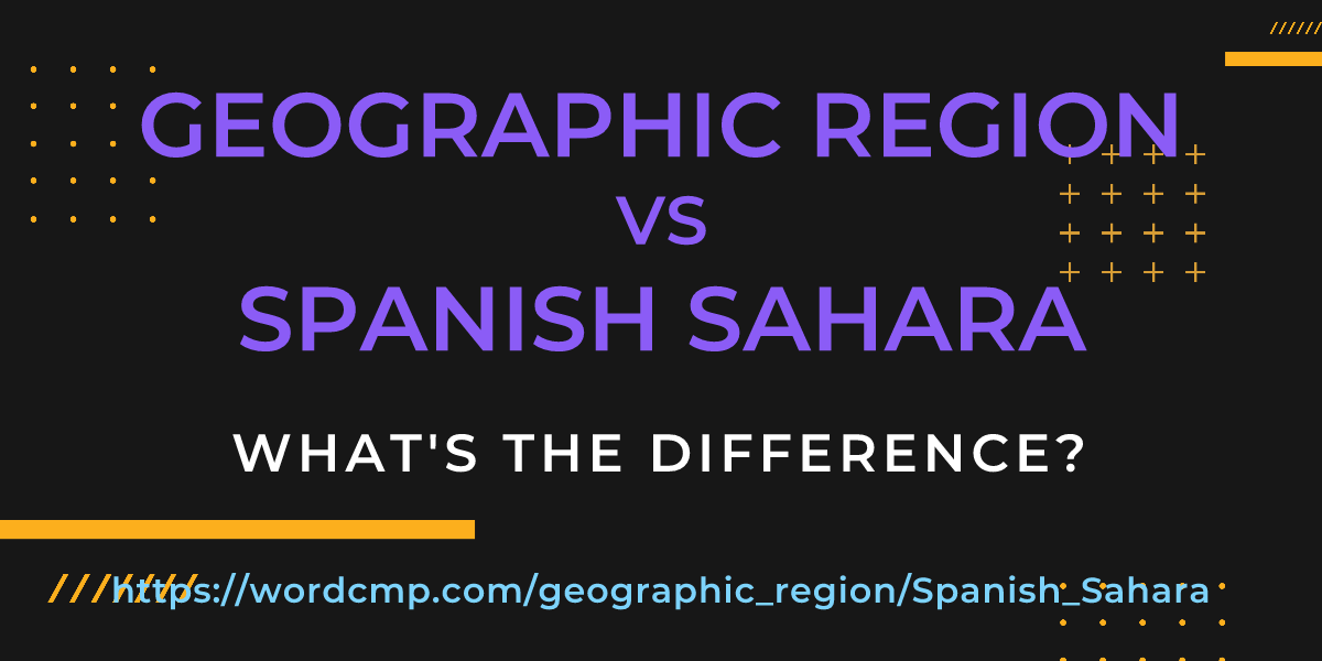 Difference between geographic region and Spanish Sahara