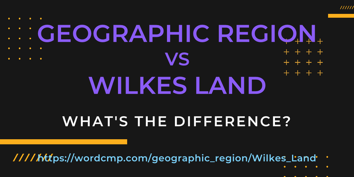 Difference between geographic region and Wilkes Land