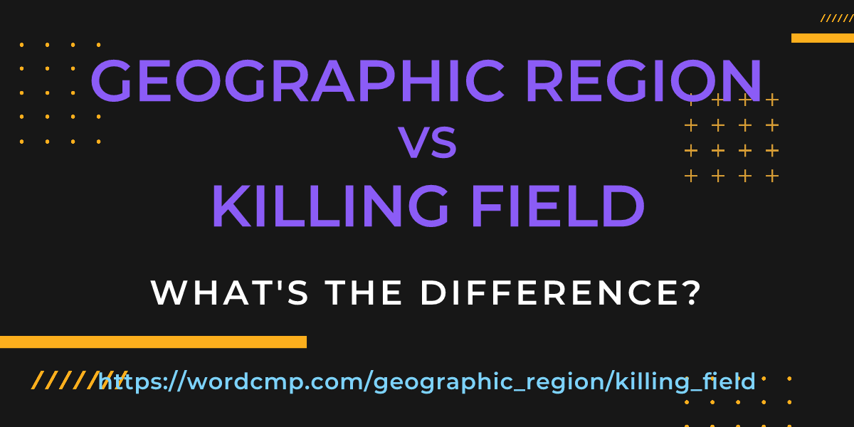 Difference between geographic region and killing field