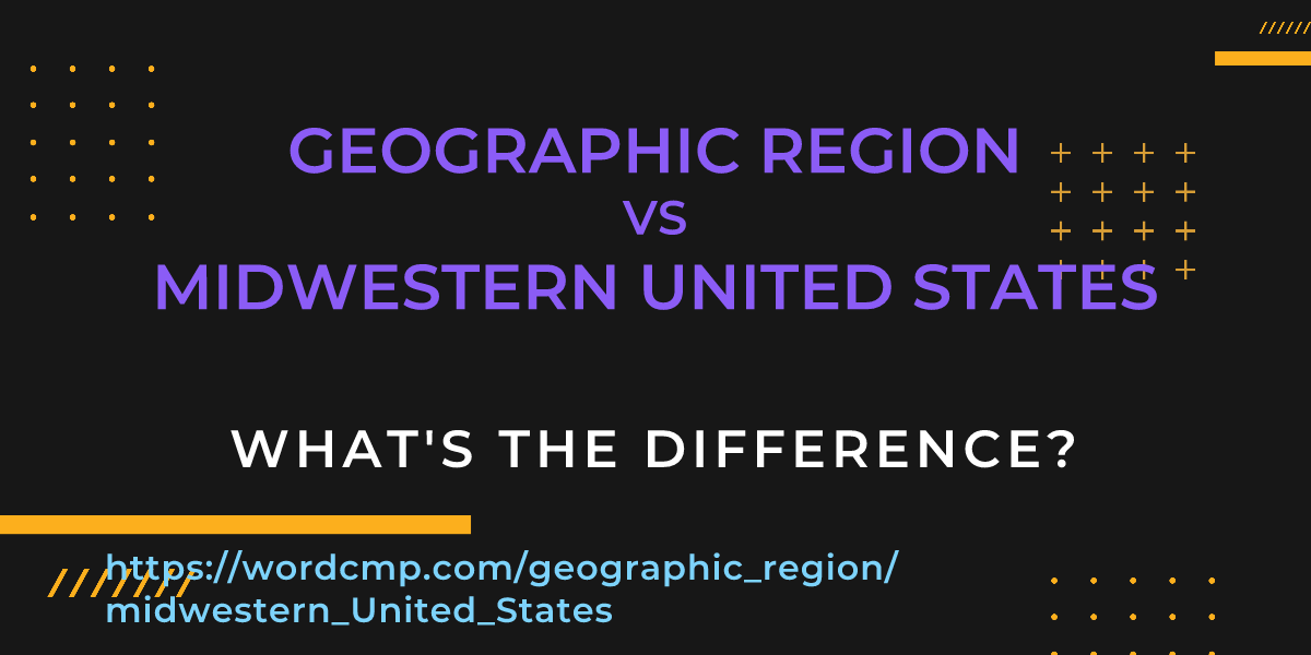 Difference between geographic region and midwestern United States