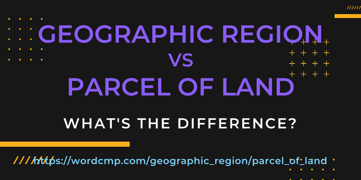 Difference between geographic region and parcel of land